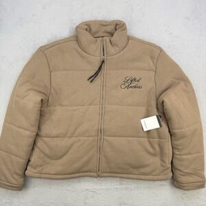Lifted Anchors Jacket Mens 2XL Puffer‎ Winter Knitted Zipped Tan Lined Streetwea